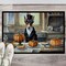 Edge Collections - 18" x 27" - Multicolor - Basenji Fall Kitchen Pumpkins Doormat Indoor Outdoor Rug Non-Slip Washable - 1 Piece